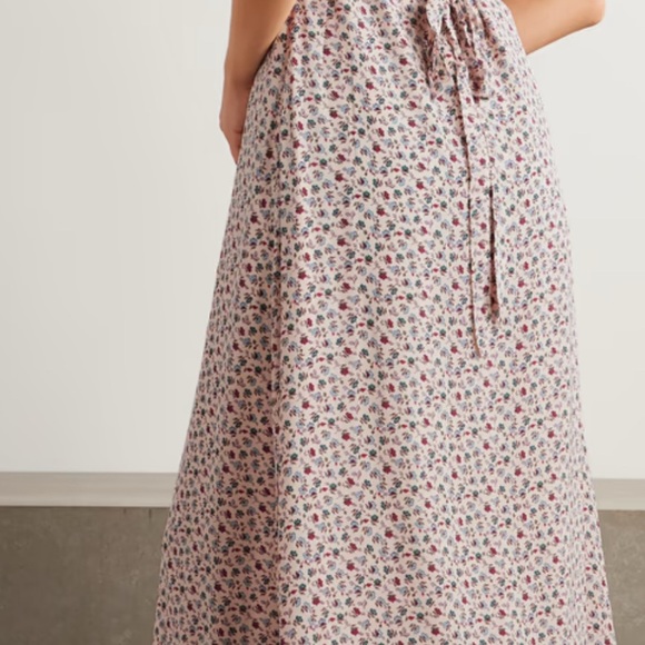 NWT $498 Size 8 Polo Ralph Lauren Floral Ruffle-Trim Midi-Dress - Picture 3 of 13